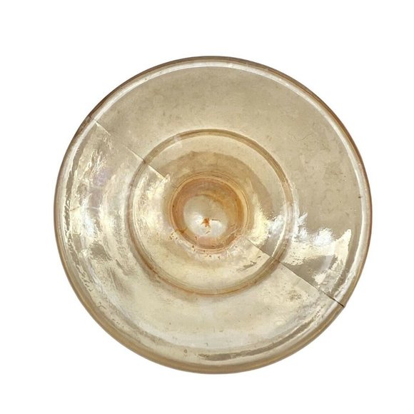 Iridescent Iris Herringbone Marigold Cordial Glass Vintage Carnival Glass 1940s - Picture 3 of 4